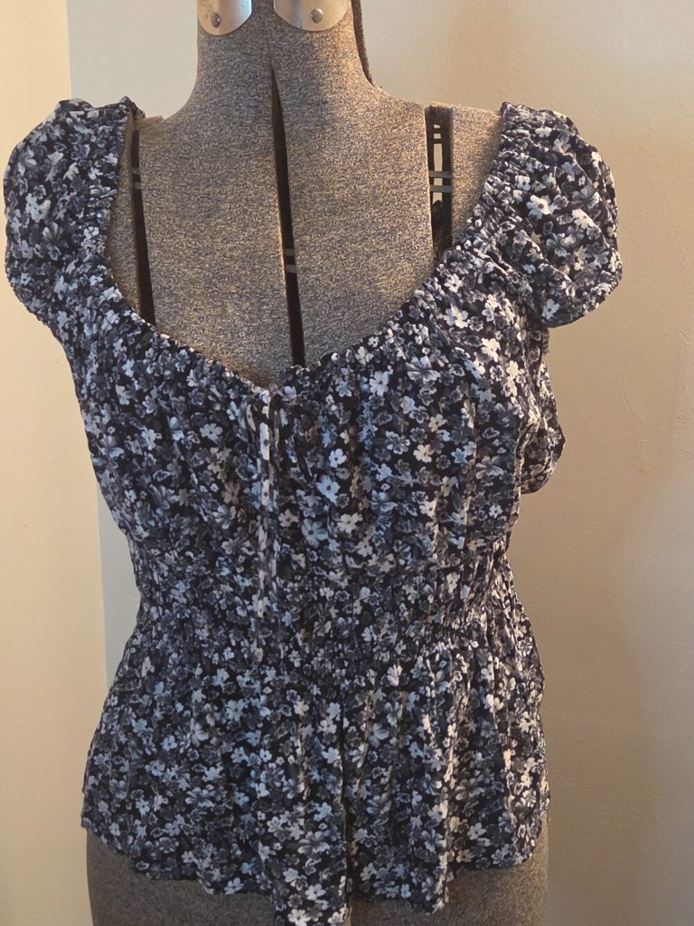 Tie-Front Sleeveless Smocked Top